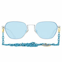 Alessandra Rich x Linda Farrow White Blue Women's Sunglasses AR1C7SUN