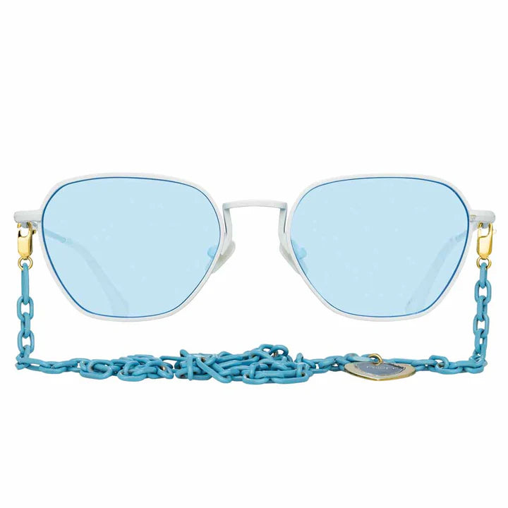 Alessandra Rich x Linda Farrow White Blue Women's Sunglasses AR1C7SUN