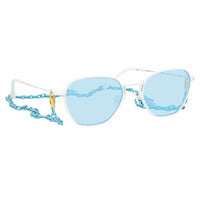 Alessandra Rich x Linda Farrow White Blue Women's Sunglasses AR1C7SUN