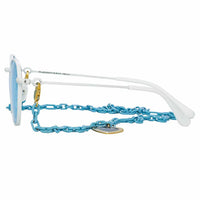 Alessandra Rich x Linda Farrow White Blue Women's Sunglasses AR1C7SUN