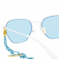 Alessandra Rich x Linda Farrow White Blue Women's Sunglasses AR1C7SUN