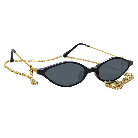 Alessandra Rich X Linda Farrow Black Women's Sunglasses AR3C1SUN