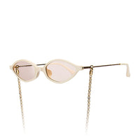 Alessandra Rich x Linda Farrow Cream Gold Women's Sunglasses AR3C4SUN
