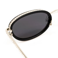 Area Nyc x Linda Farrow Black And Crystal Sunglasses AREA1C1SUN