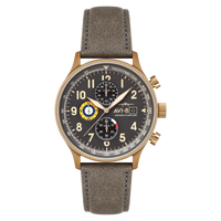 AVI-8 Hawker Hurricane Men's Gold Grey Chronograph Watch AV-4011-0P