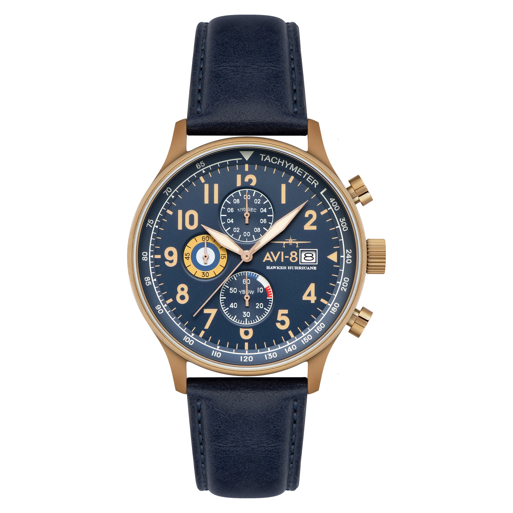 AVI-8 Hawker Hurricane Men's Blue Gold Chronograph Watch, view 1