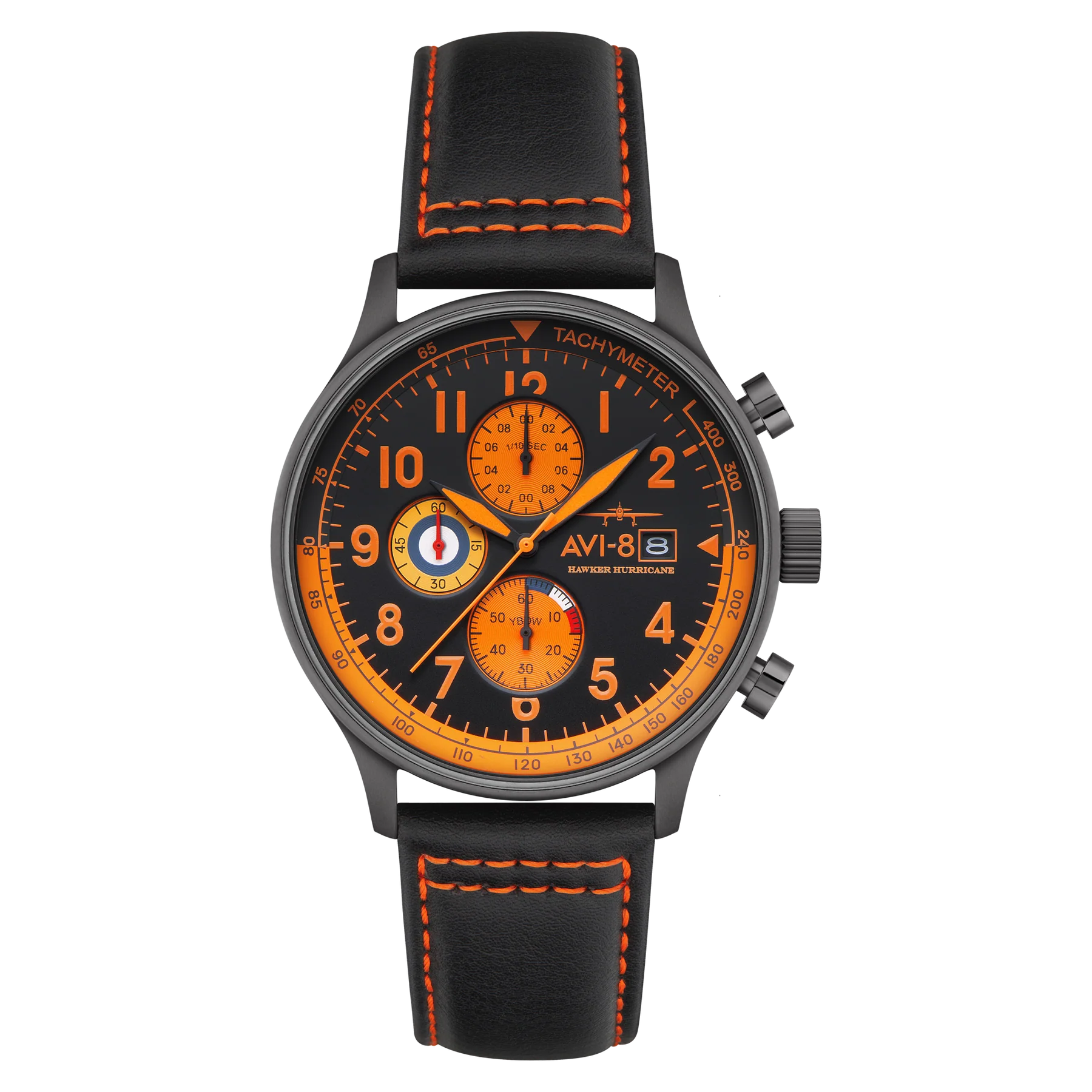 AVI-8 Hawker Hurricane Men's Black Gun Chronograph Watch, view 1