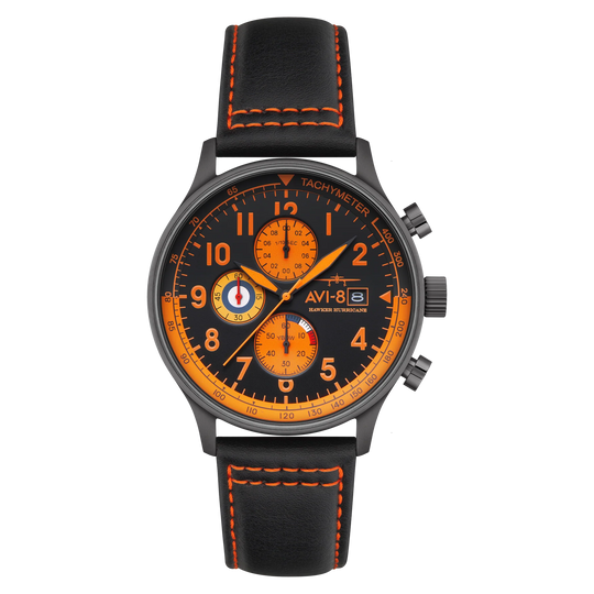 AVI-8 Hawker Hurricane Men's Black Gun Chronograph Watch AV-4011-0R