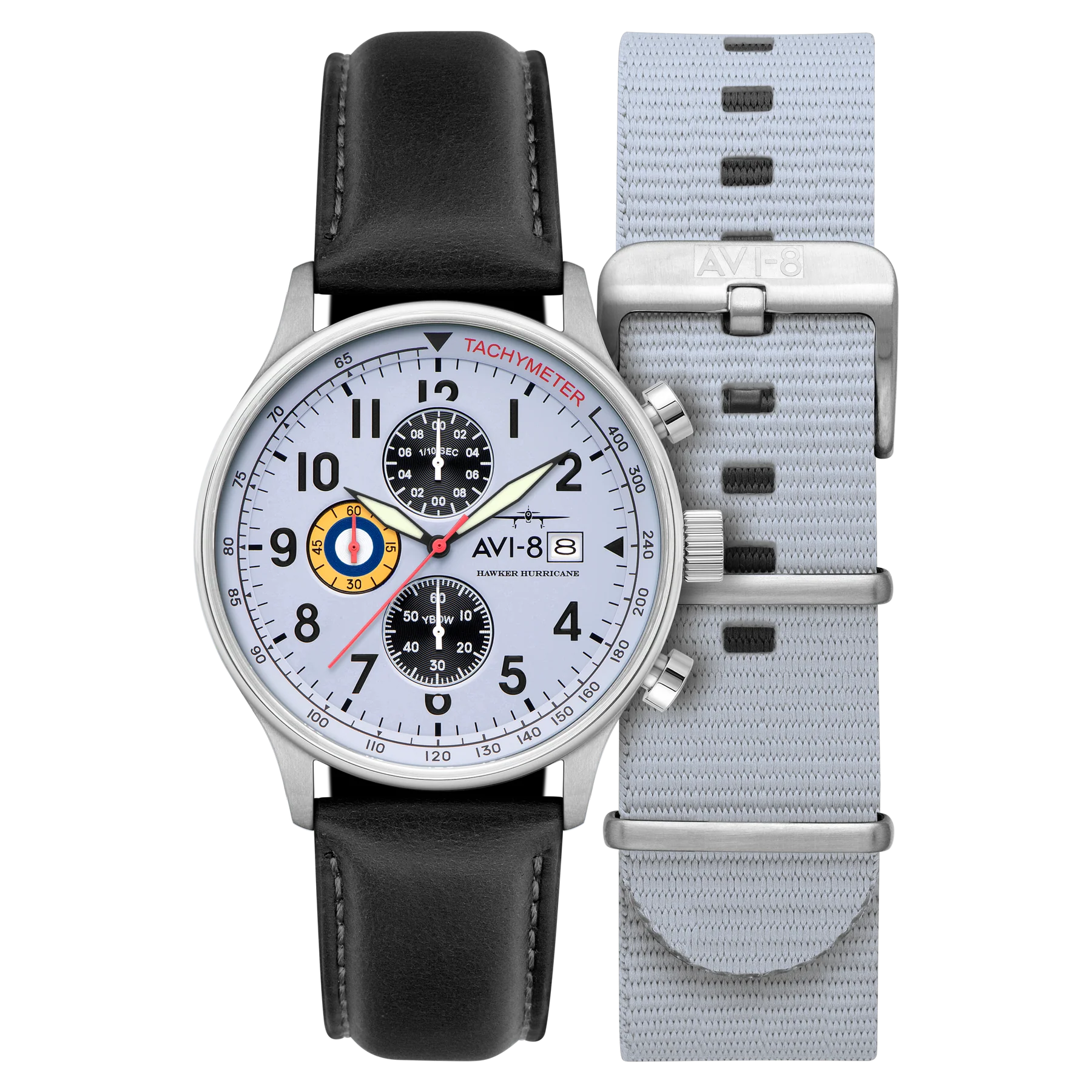 AVI-8 Hawker Hurricane Classic Chronograph White Black Watch, view 1