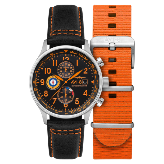 AVI-8 Hawker Hurricane Classic Chronograph Orange Watch AV-4011-0Y