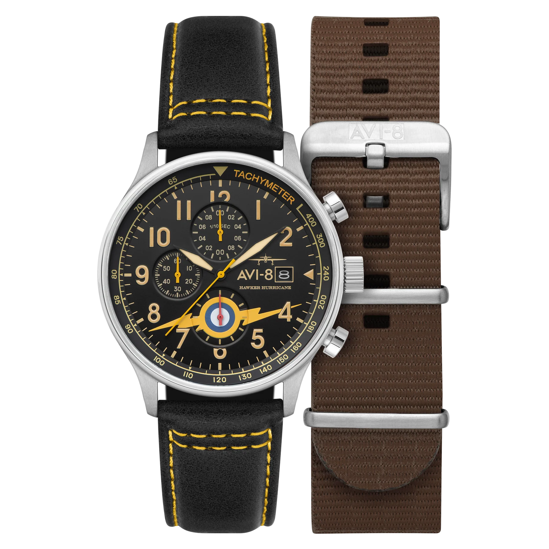AVI-8 Hawker Hurricane Classic Chronograph Black Watch, view 1