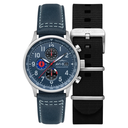 AVI-8 Hawker Hurricane Classic Chronograph Blue Watch AV-4011-1A