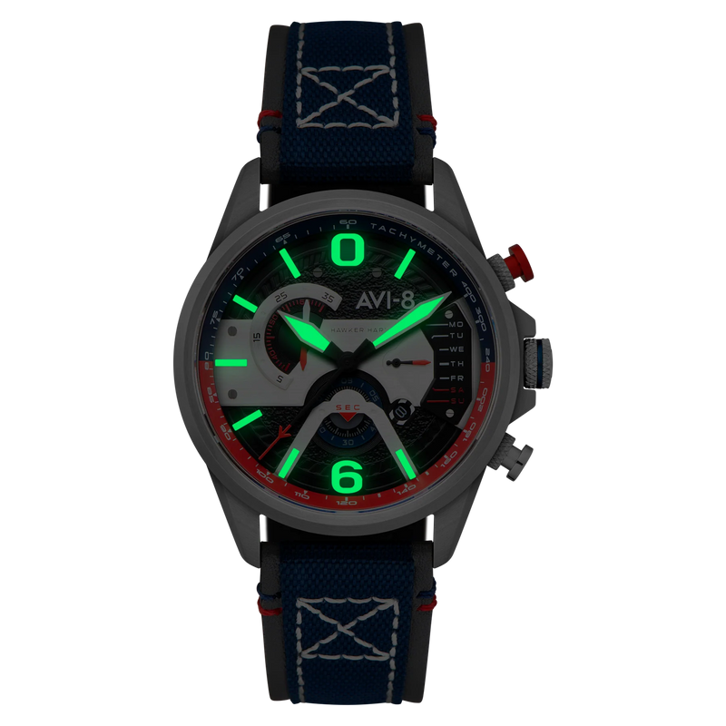 AVI-8 Watch Hawker Harrier Retrograde Chronograph Mens Blue AV-4056-09