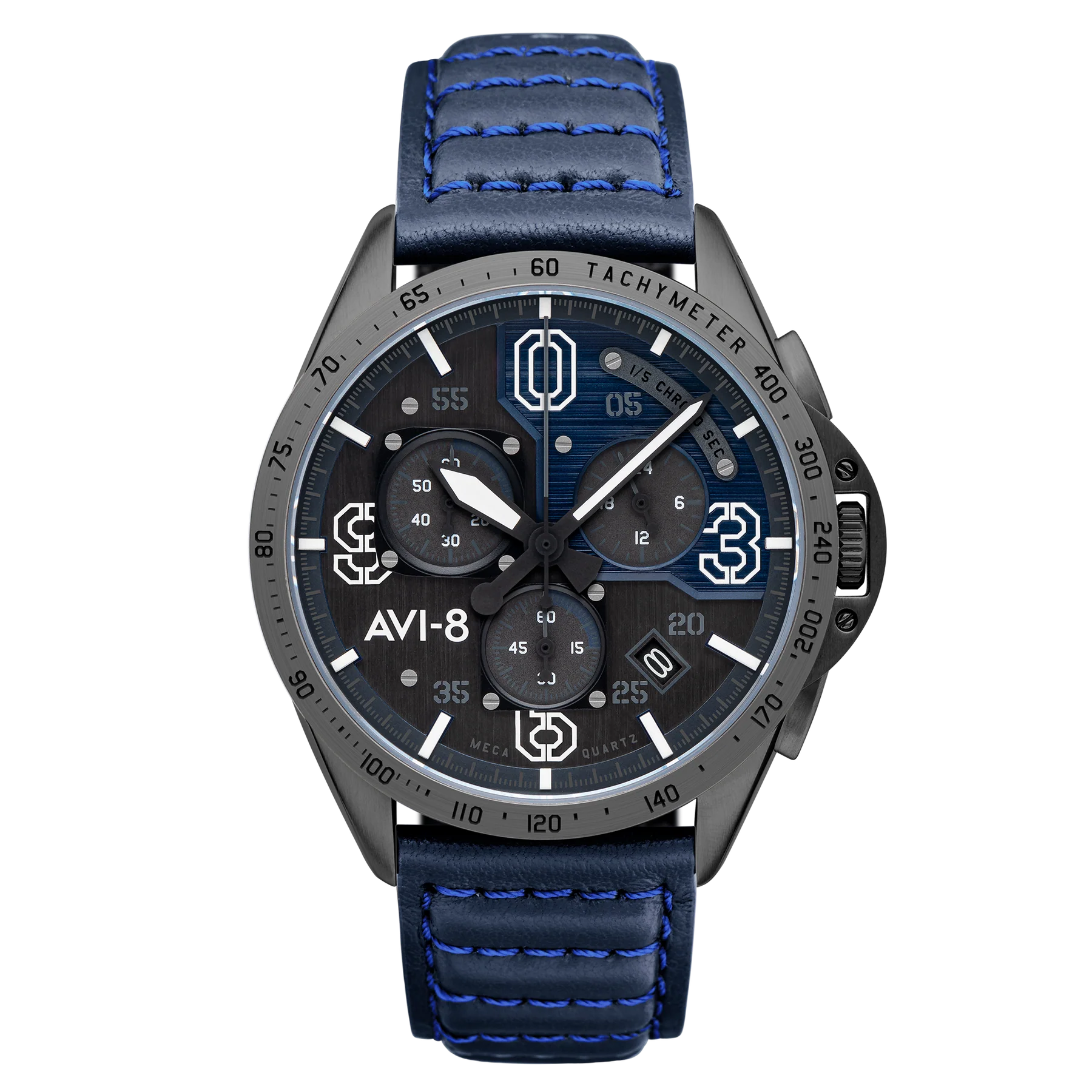 AVI-8 P-51 Mustang Blakeslee Men's Blue Chronograph Watch, view 1