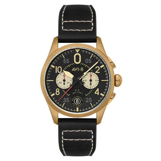 AVI-8 Spitfire Lock Men's Black Bronze Chronograph Watch AV-4089-07