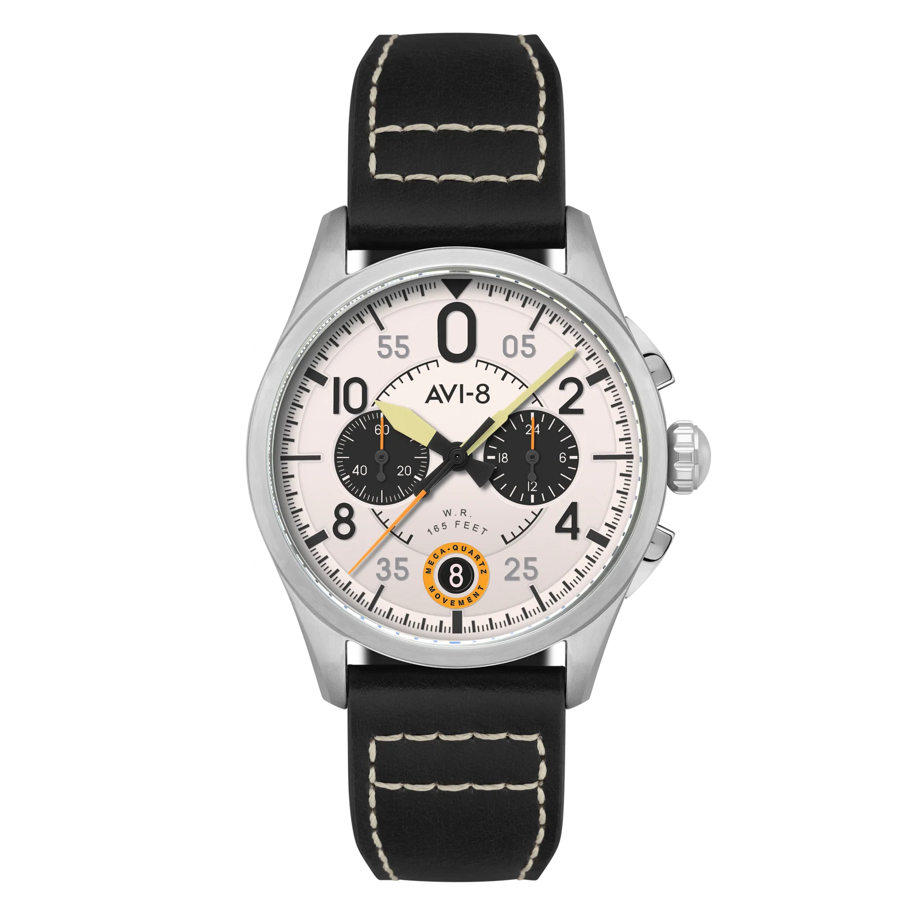 AVI-8 Spitfire Lock IWM Men's White Black Chronograph Watch, view 1
