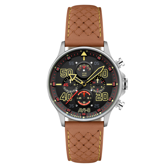 AVI-8 Hawker Typhoon Coningham Men's Black Brown Watch AV-4093-0B