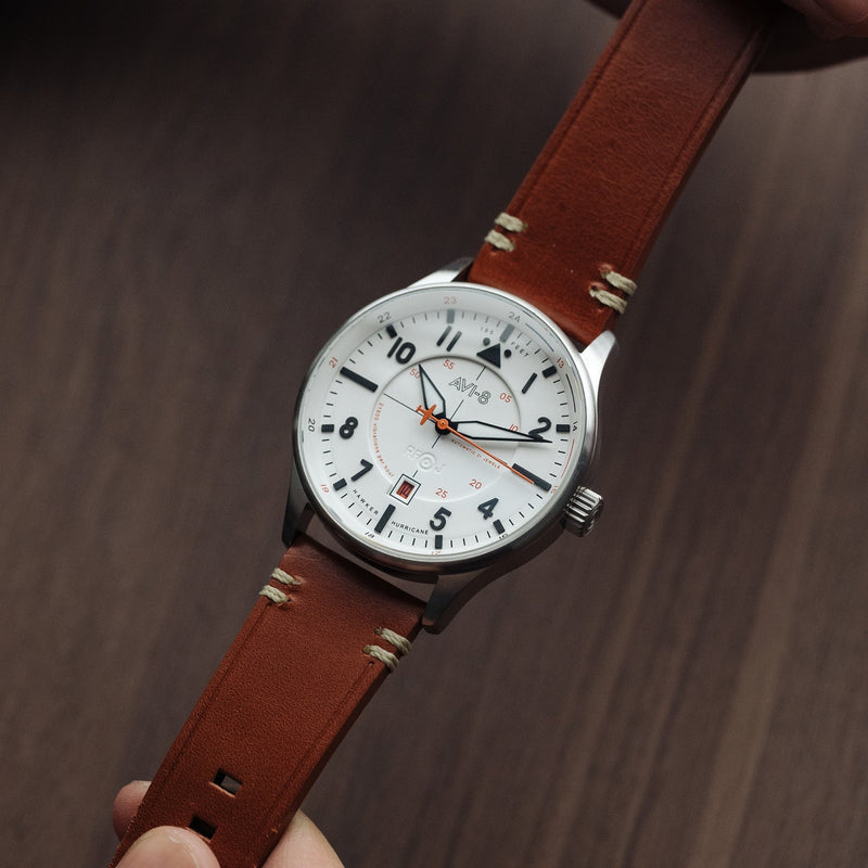 AVI-8 Kent Automatic Men's White Brown Watch AV-4094-01