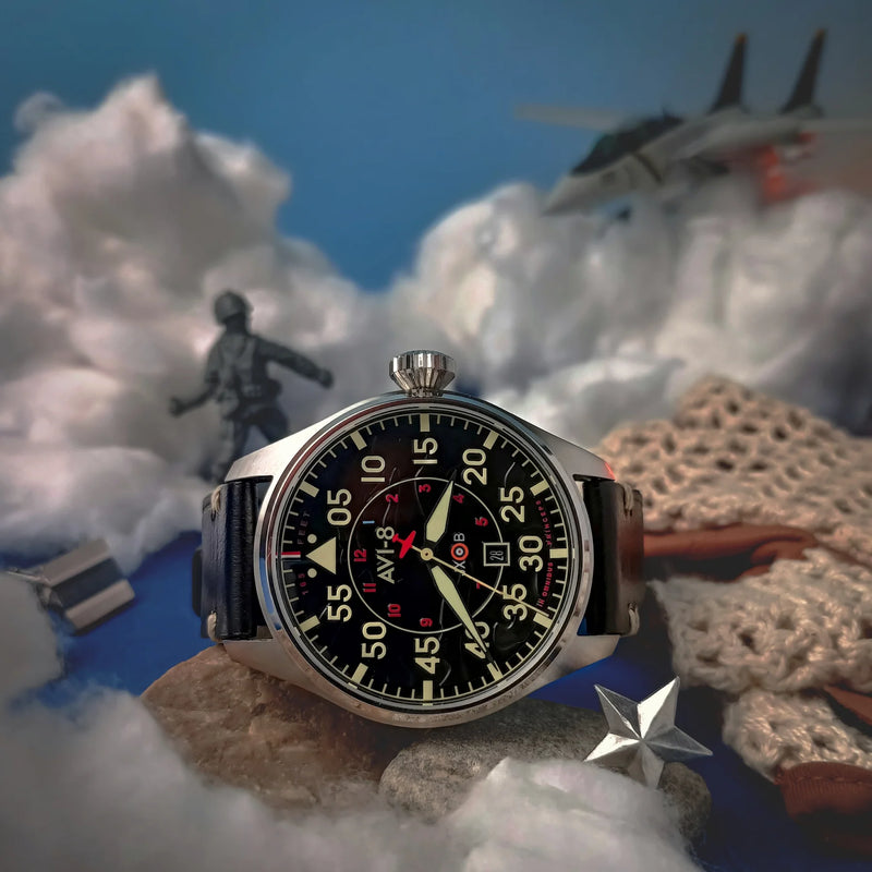 AVI-8 Hawker Hurricane Clowes Automatic Men's Black Watch AV-4097-03