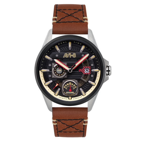 AVI-8 Hawker Harrier Terrain Black Brown Men's Watch AV-4098-02