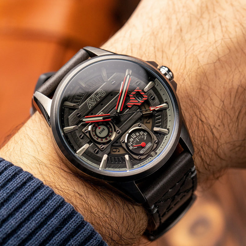 AVI-8 Hawker Harrier Farley Black Men's Watch AV-4098-04