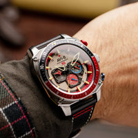 AVI-8 Hawker Hunter Atlas Men's Black Red Chronograph Watch AV-4100-03