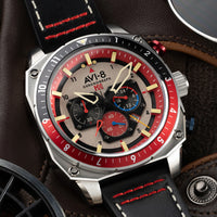 AVI-8 Hawker Hunter Atlas Men's Black Red Chronograph Watch AV-4100-03