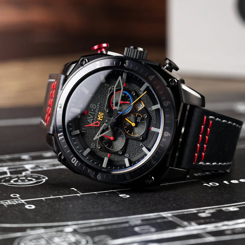 AVI-8 Hawker Hunter Atlas Men's Black Dual Time Watch AV-4100-04