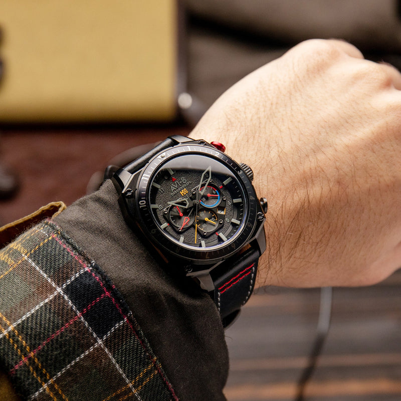 AVI-8 Hawker Hunter Atlas Men's Black Dual Time Watch AV-4100-04