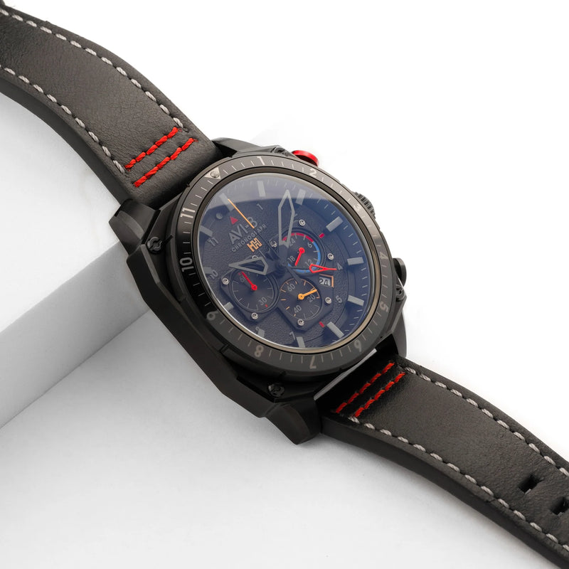 AVI-8 Hawker Hunter Atlas Men's Black Dual Time Watch AV-4100-04