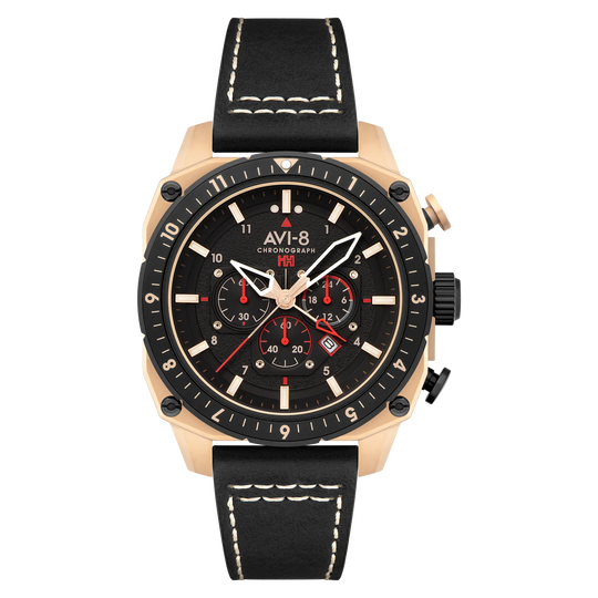 AVI-8 Hawker Hunter Atlas Men's Black Rose Gold Watch AV-4100-06