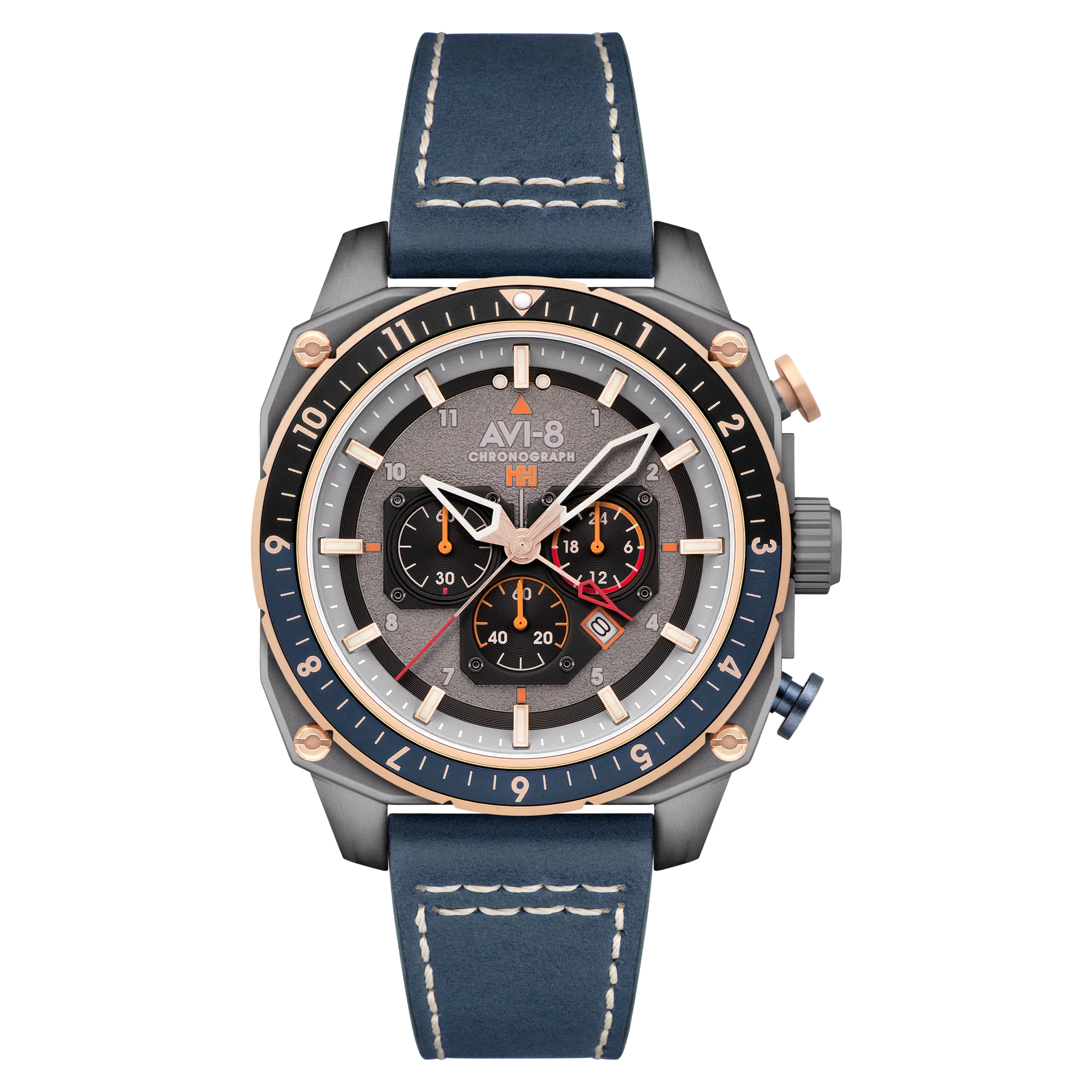 AVI-8 Hawker Hunter Atlas Men's Grey Blue Chronograph Watch, view 1