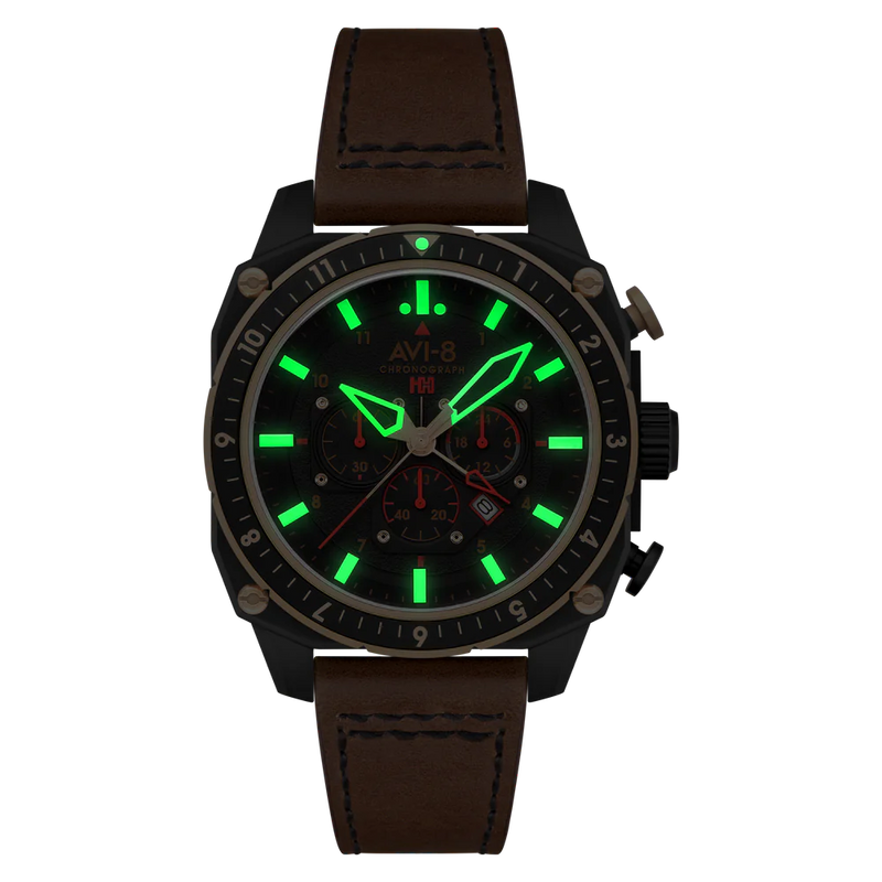 AVI-8 Hawker Hunter Atlas Men's Black Brown Watch AV-4100-09