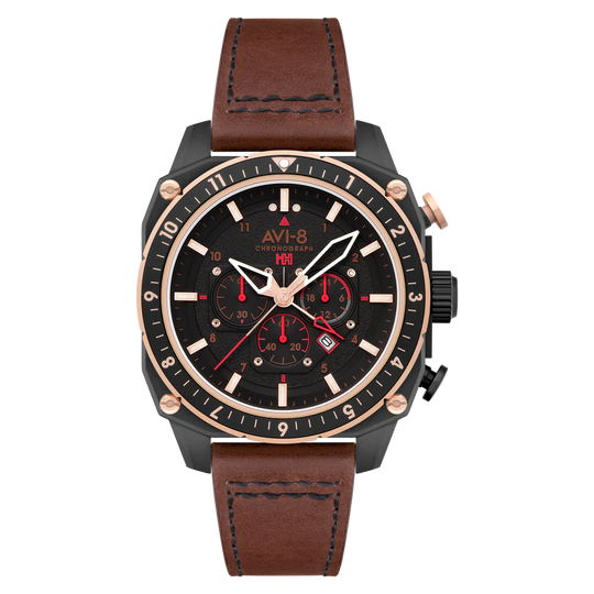 AVI-8 Hawker Hunter Atlas Men's Black Brown Watch AV-4100-09