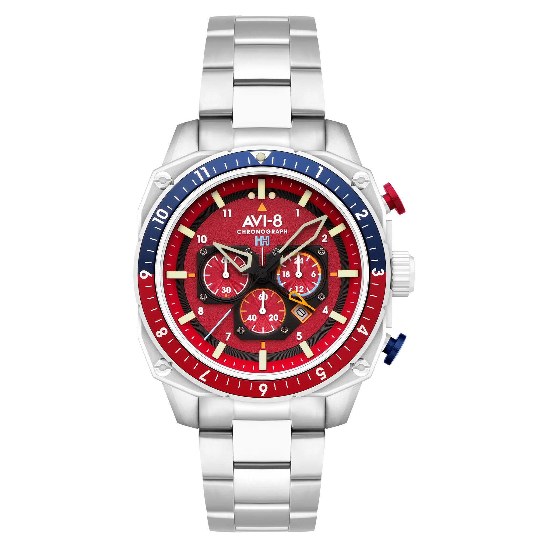 AVI-8 Hawker Hunter Atlas Men's Red Dual Time Watch, view 1