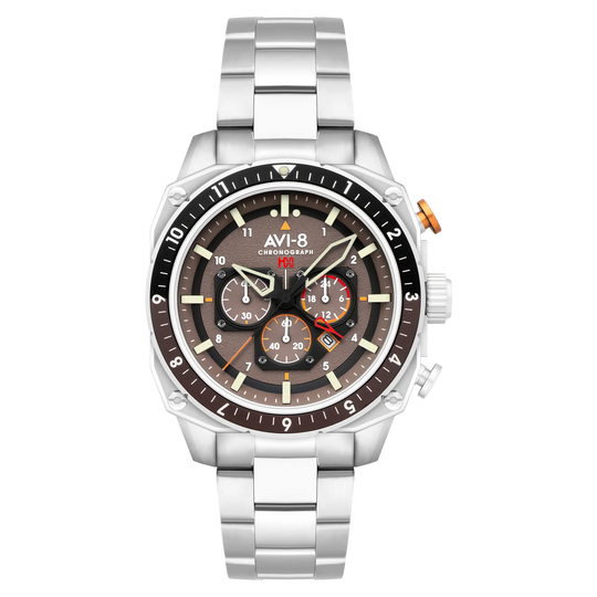 AVI-8 Hawker Hunter Atlas Dual Time Grey Chronograph Men's Watch AV-4100-33