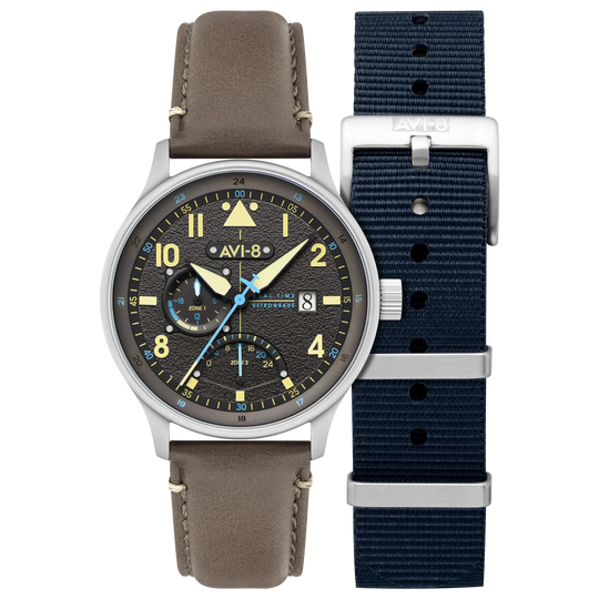 AVI-8 Hawker Hurricane McKellar Men's Grey Dual Time Watch AV-4101-09