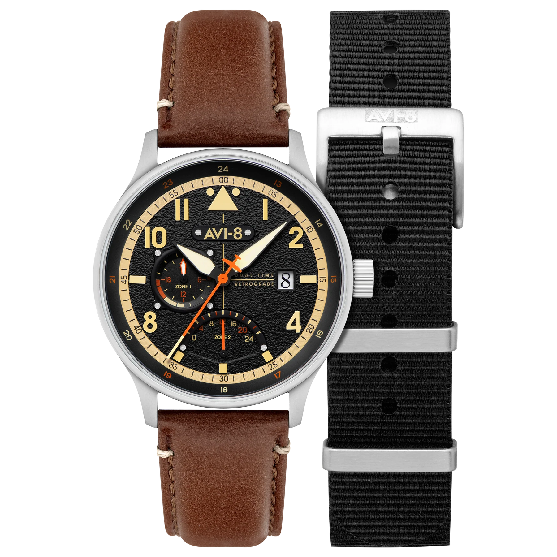 AVI-8 McKellar Dual Time Black Watch AV-4101-0B | WatchPilot