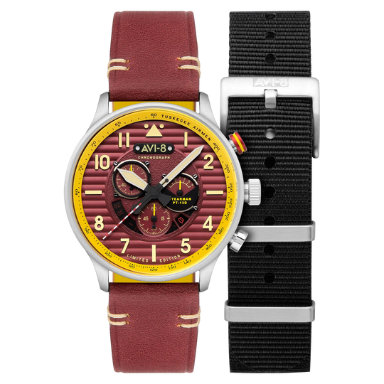 AVI-8 Watch Flyboy Spirit Of Tuskegee Red AV-4109-02