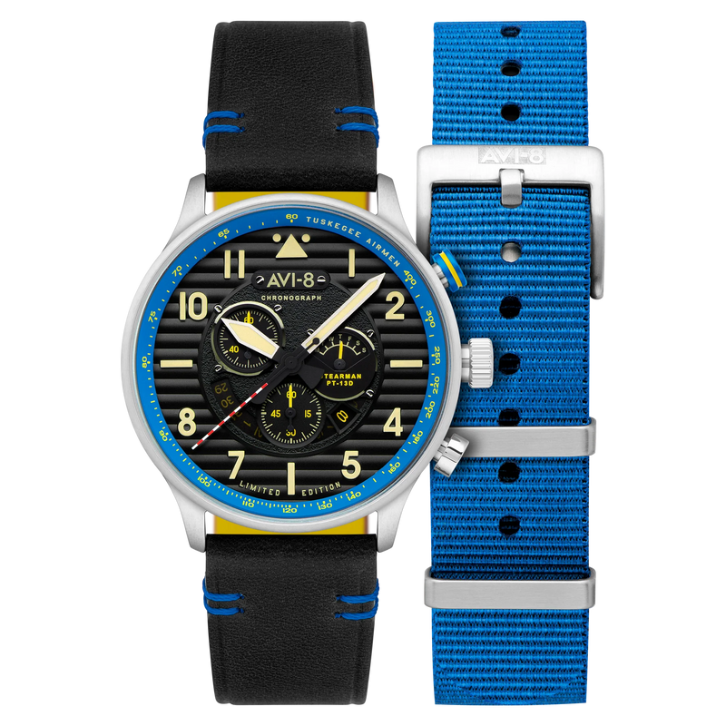 AVI-8 Watch Flyboy Spirit Of Tuskegee Blue Mens AV-4109-03