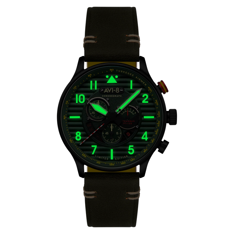AVI-8 Watch Flyboy Spirit Of Tuskegee Green Mens AV-4109-04