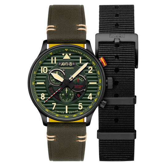 AVI-8 Watch Flyboy Spirit Of Tuskegee Green Mens AV-4109-04