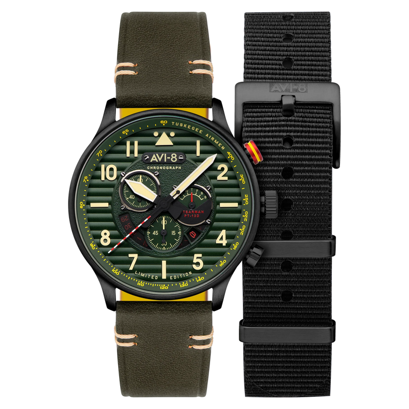 AVI-8 Watch Flyboy Spirit Of Tuskegee Green Mens AV-4109-04