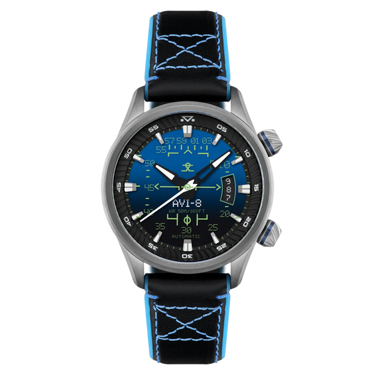 AVI-8 Hawker Harrier HUD Men's Gradient Blue Automatic Watch AV-4117-01