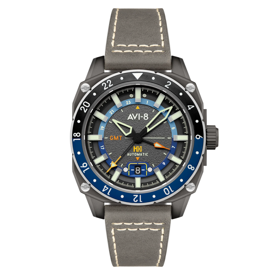 AVI-8 Hawker Hunter Atlas Men's Grey GMT Automatic Watch AV-4122-04