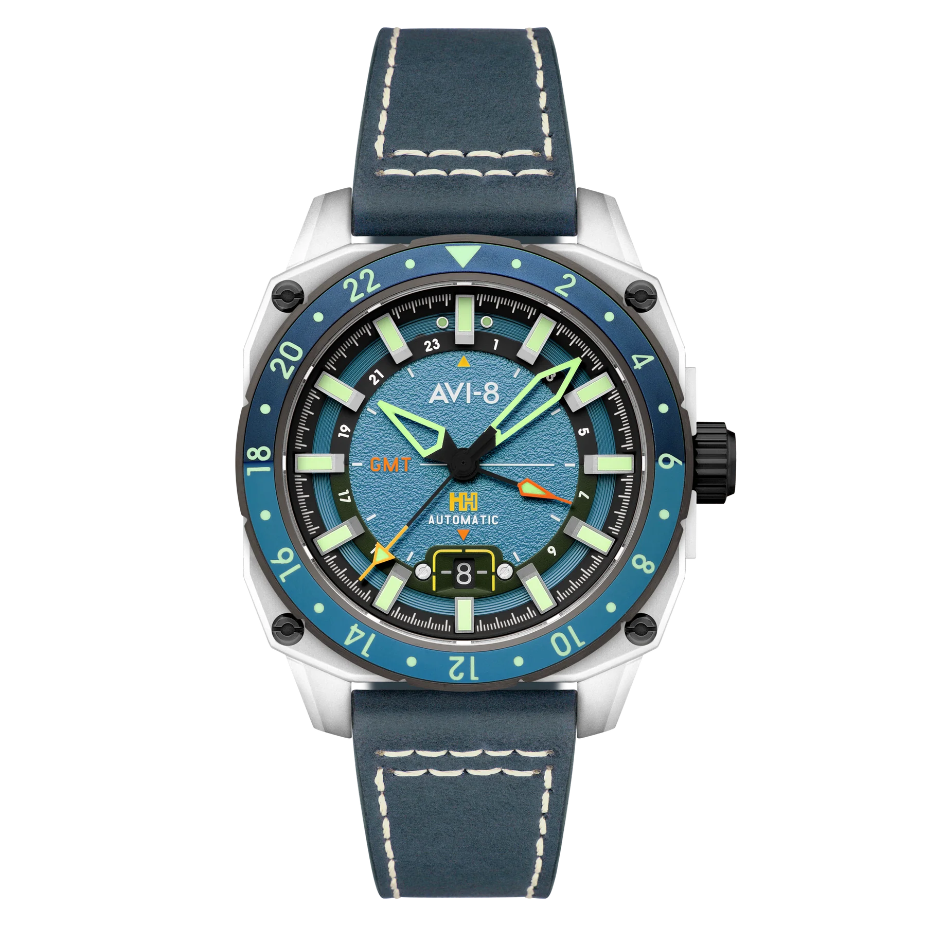 AVI-8 Hawker Hunter Atlas GMT Men's Blue Automatic Watch, view 1