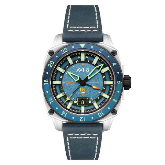 AVI-8 Hawker Hunter Atlas GMT Men's Blue Automatic Watch AV-4122-05