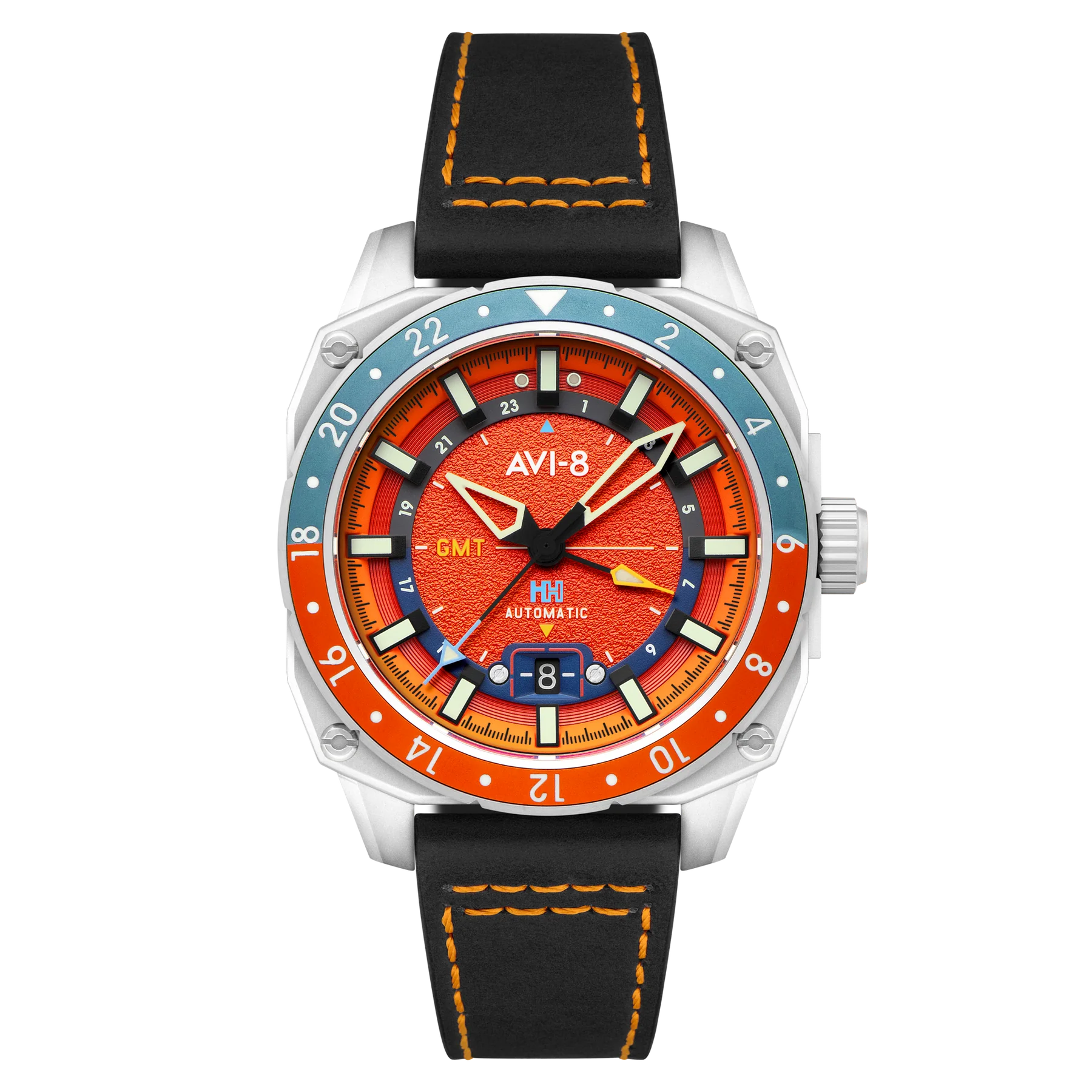 AVI-8 Hawker Hunter Atlas GMT Men's Orange Automatic Watch, view 1