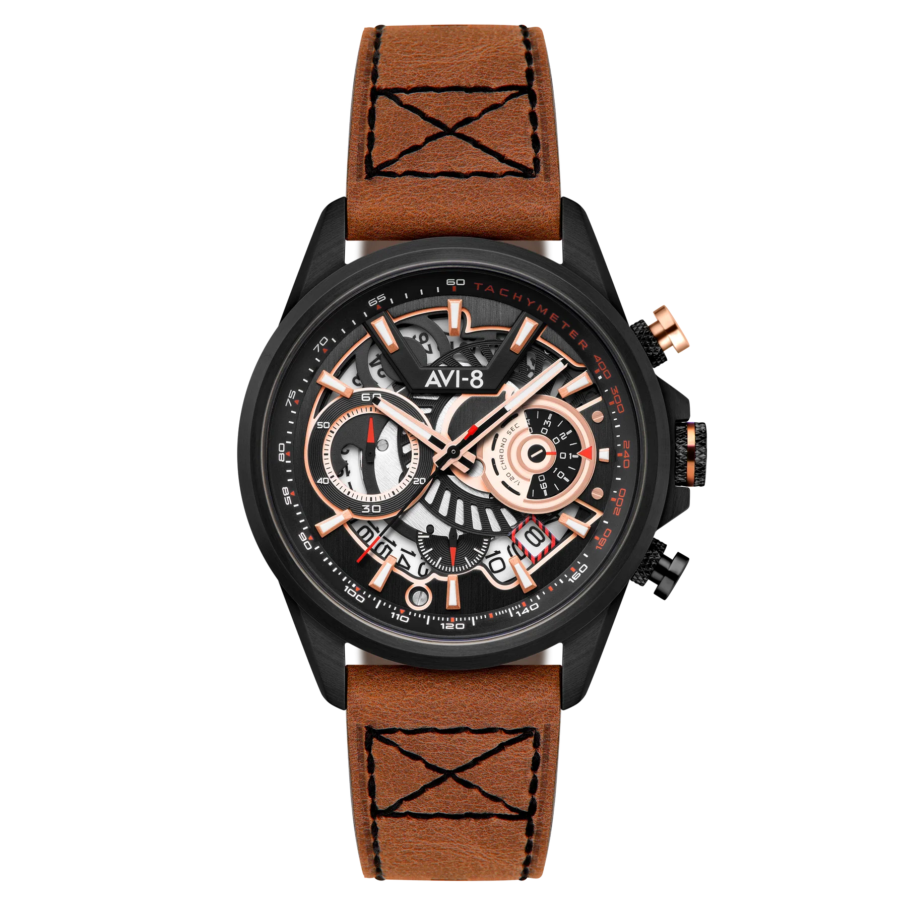 AVI-8 Hawker Harrier Matador Men's Brown Black Chronograph Watch, view 1