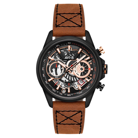 AVI-8 Hawker Harrier Matador Men's Brown Black Chronograph Watch AV-4125-02